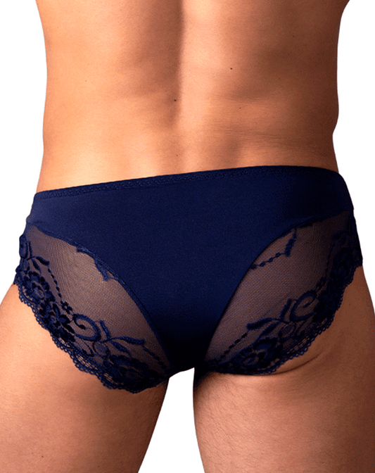 Male Power 492-280 Sassy Lace Bikini Sold Pouch Navy