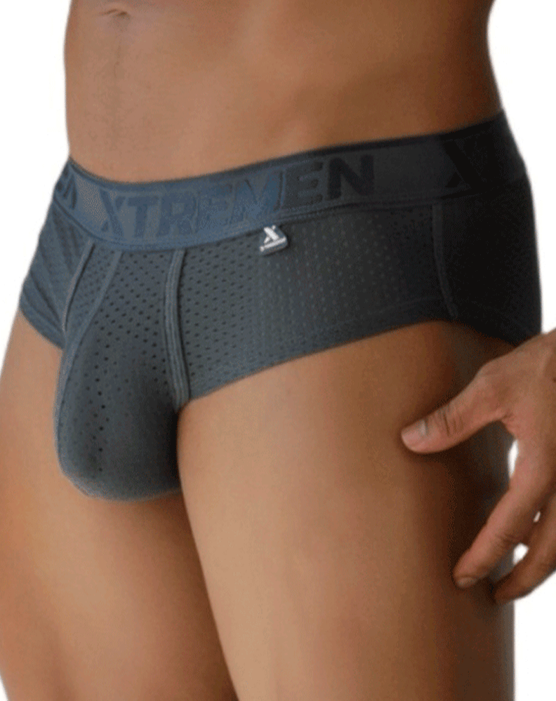 Xtremen 91250 Xtremen Athletic Performance Mesh Briefs Gray