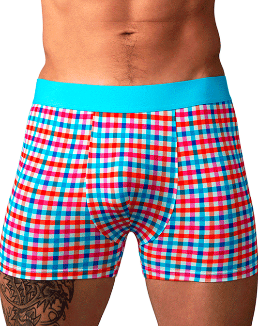 Male Power 160-306 So Comfy Gingham Boxer Brief Gingham Print