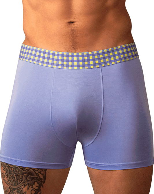 Male Power 161-306 So Comfy Gingham Boxer Brief Purple