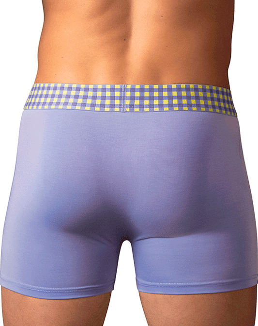 Male Power 161-306 So Comfy Gingham Boxer Brief Purple