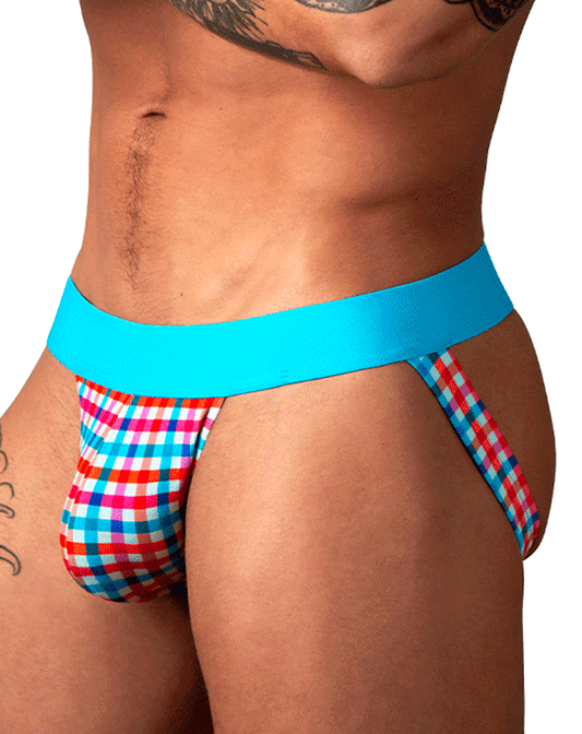 Male Power 349-306 So Comfy Gingham Jock Gingham Print