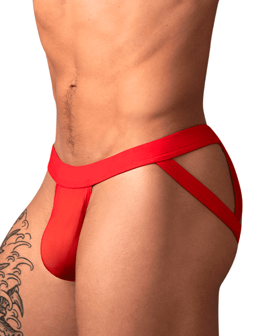 Male Power 352-307 Mesh 2 Strappy Ring Jock Red