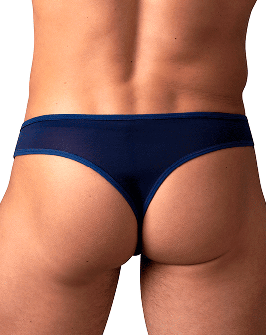Male Power 409-280 Sassy Lace Open Ring Thong Navy