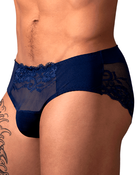 Male Power 492-280 Sassy Lace Bikini Sold Pouch Navy
