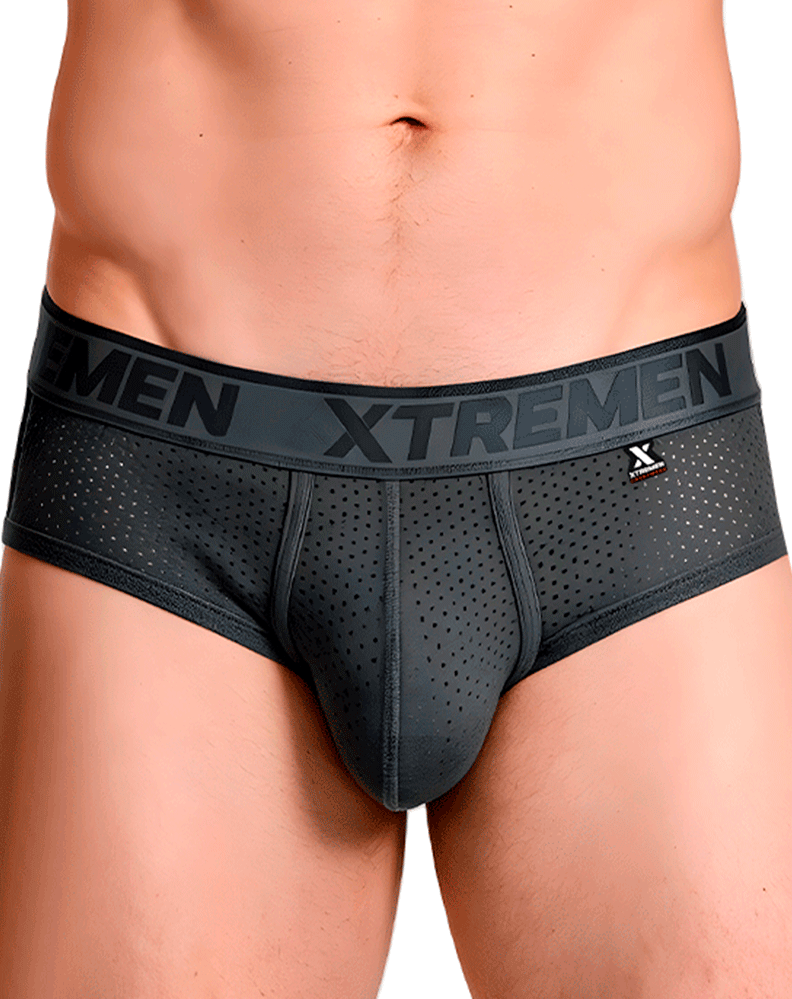 Xtremen 91250 Xtremen Athletic Performance Mesh Briefs Gray