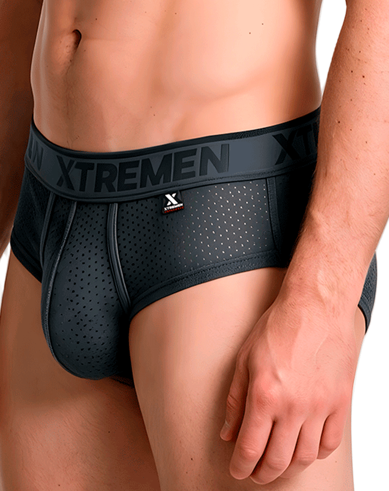 Xtremen 91250 Xtremen Athletic Performance Mesh Briefs Gray