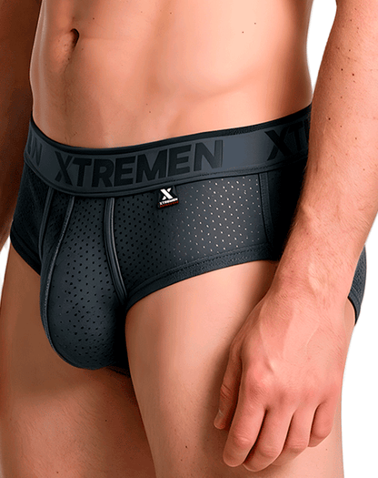 Xtremen 91250 Xtremen Athletic Performance Mesh Briefs Gray