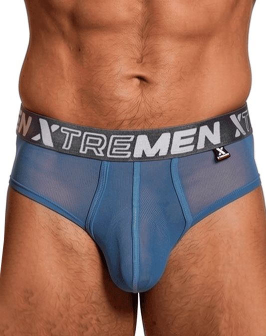 Xtremen 91262 Microfiber Mesh Briefs Blue
