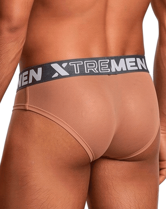 Xtremen 91262 Microfiber Mesh Briefs Brown