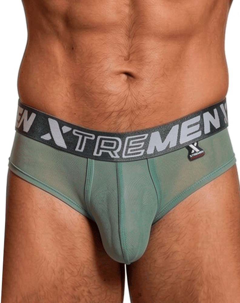 Xtremen 91262 Microfiber Mesh Briefs Green