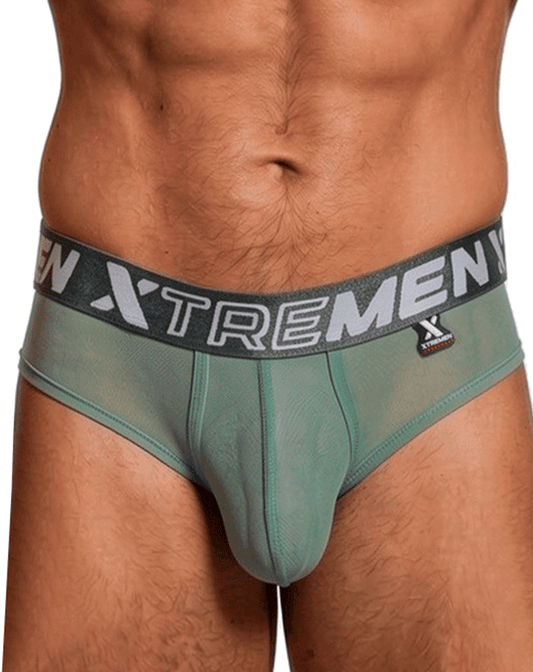 Xtremen 91262 Microfiber Mesh Briefs Green