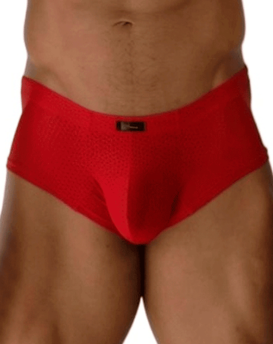 Xtremen 91269 Sleek V-cut Performance Mesh Briefs Red