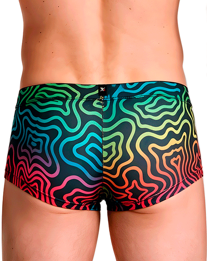 Xtremen 91283 Ultimate Low-rise Rainbow Printed Briefs Labyrinth