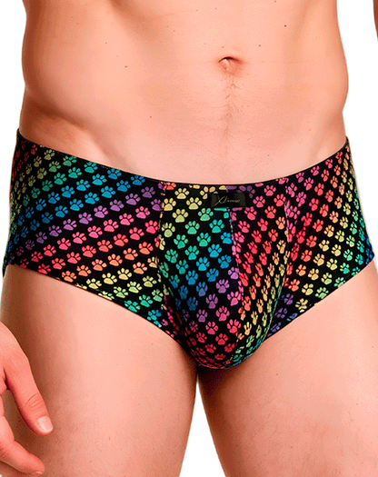 Xtremen 91283 Ultimate Low-rise Rainbow Printed Briefs Paw Print