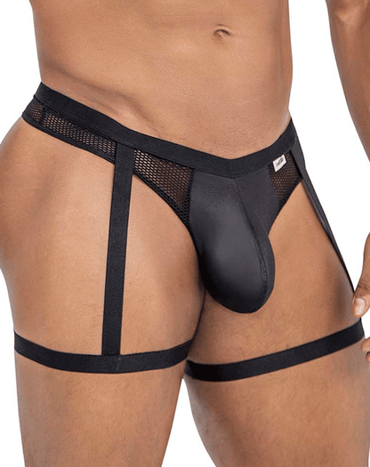 Candyman 99798 Garter Mesh Thongs Black