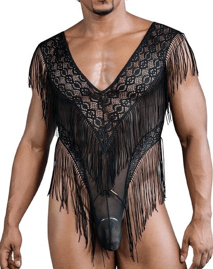 Candyman 99865 Lace-mesh Bodysuit Black