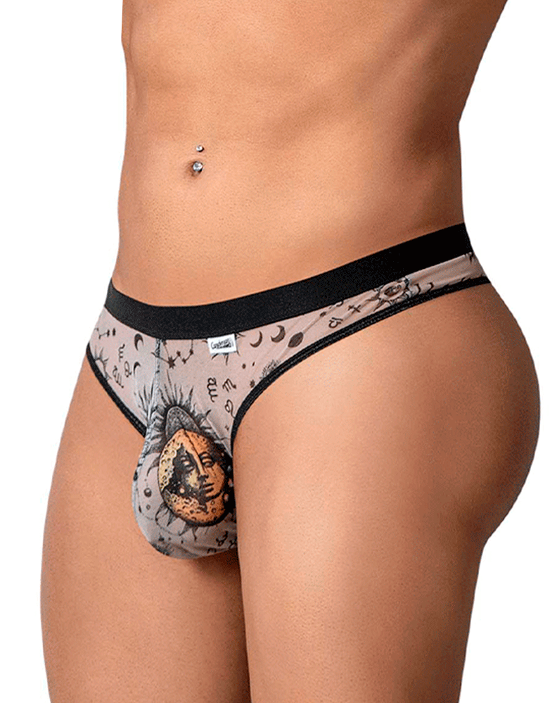 Candyman 99885 Sun Moon Thongs Nude-black