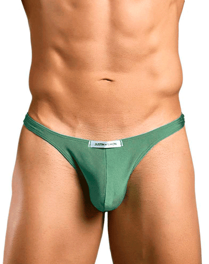 Justin+simon Xsj03 Silky Sexy Thongs New Green